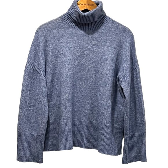 J Crew Turtleneck Wool Alpaca Sweater, NWT, Blue, S - Picture 1 of 9
